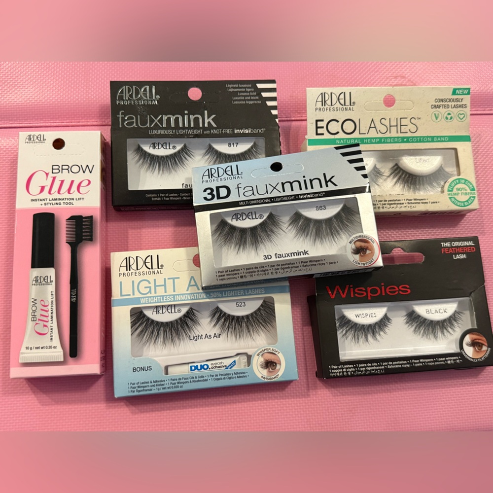 Ardell professional faux eyelashes and brow glue lot of 6